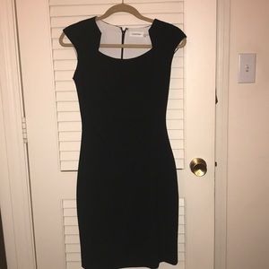 Black Calvin Klein cocktail dress